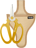 Niwaki Sakagen Flower Scissors in Yellow + Canvas Scissors Holster