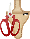 Niwaki Sakagen Flower Scissors in Red + Canvas Scissors Holster